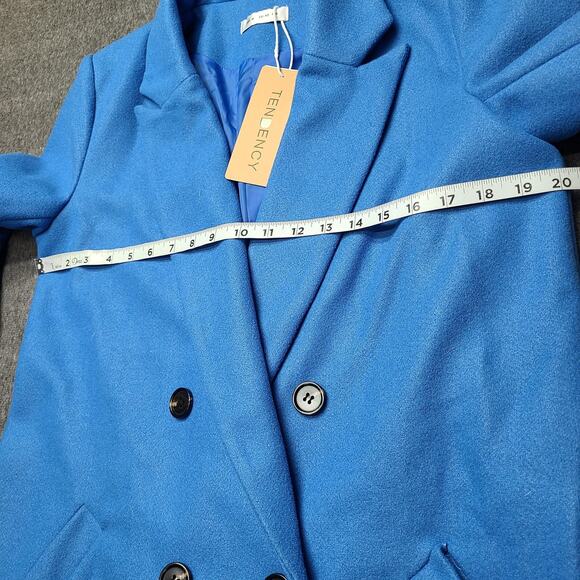 Tendency Coat Womens Medium Double Breasted Long Lined Classic Peacoat EU 40 - Picture 3 of 7